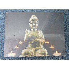 Картина с LED подсветкой: статуя Будды, выполненная на холсте